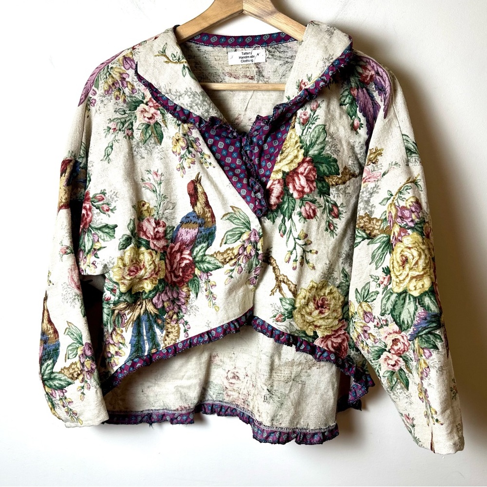 🌸TATTERS HANDMADE CLOTHING Women’s Floral Jacket Boho Cottagecore Tapestry